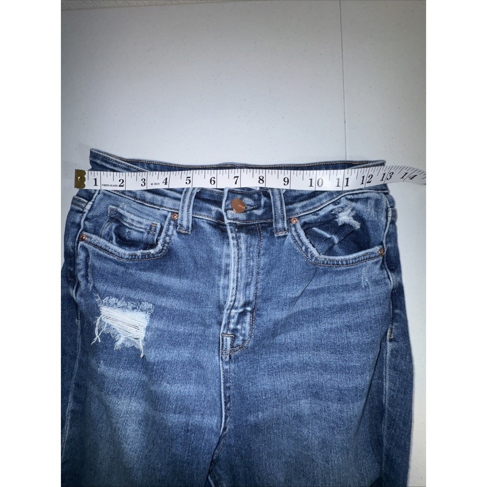 😎 Mica Los Angeles Women's Jeans Size 26 Distressed Mid Rise Crop Cute Denim - Picture 10 of 16